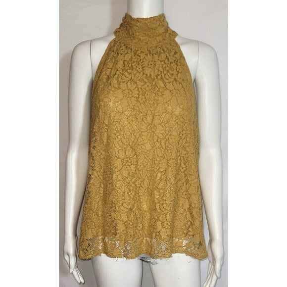 Worthington High Neck Sleeveless Lace Blouse - Size L - Picture 1 of 9